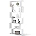 Bakaji Libreria Scaffale 6 Ripiani in legno Design Zig Zag Moderno per Soggiorno Salotto Casa o Ufficio Dimensione 80 x 24 x 190 cm (Bianco)