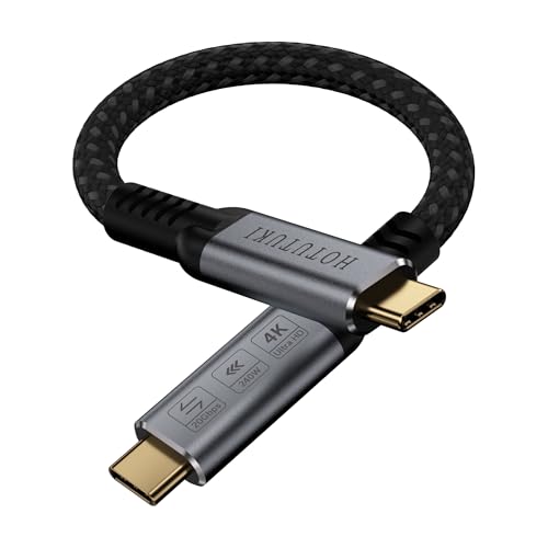 Image of Short USB c to USB c Data Cable 0.5FT Compatible with Thunderbolt 4 /3,Type c to Type c,USBC 3.2 Monitor Cable Support 20Gbps 240W PD Fast Charging Cord, 4K@120Hz for eGPU, Monitor