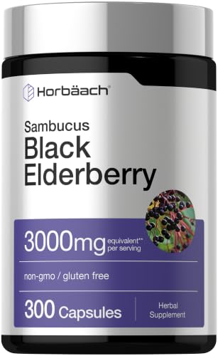 Horbach Black Elderberry | 300 Capsules | Sambucus Supplement