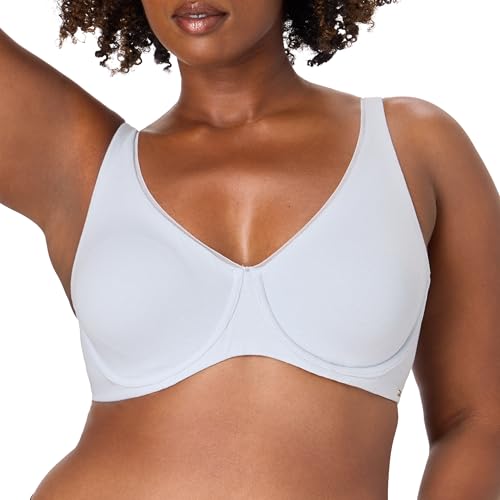Image of Bali Womens Underwire Bra, Cotton Collection 2-ply Underwire Bra, Moisture-Wicking, Full Coverage, Convertible Straps