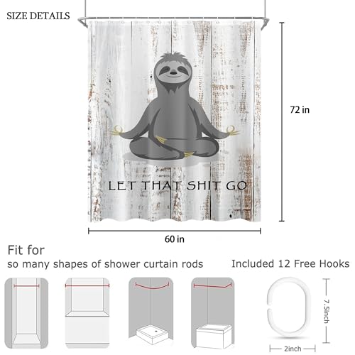 Fun Yoga Sloth Shower Curtain Set - $17.99 - Image 2