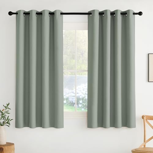 Image of NICETOWN Room Darkening Draperies Curtains Panels, 2 Panels Sage Green W52 x L63
