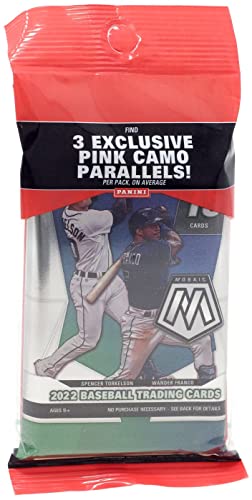 2022 Panini Mosaic Baseball Cello Pack - 3 Exclusive Pink Camo Parallels - 15 Trading Cards Per Pack