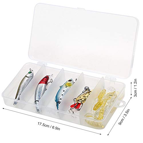 Isca Dura, Andoer Kit de iscas de pesca 18 unidades Caixa de equipamento de pesca com cabeça de gaba