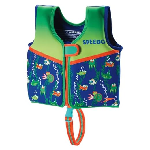 Speedo Unisex-Child Swim Flotation Classic Life Vest Begin to Swim UPF 50 Sapphire Blue Printed, Large