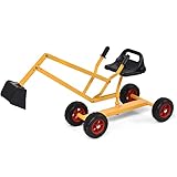HONEY JOY Ride on Sand Digger, Metal Sit on Crane Sandbox Digger Toy with Seat & Handle, Toddlers...