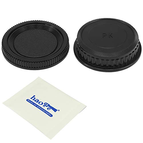 Haoge KKG-PK Camera Body Cap And Rear Lens Cap Cover Kit For Pentax K Pk Mount Camera Lens Such As K-7 cover