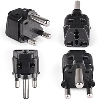 South Africa, Botswana Power Plug Adapter by OREI, 2 in 1 USA Grounded Connection - Universal Socket - Type M - 4 Pack - Perfect for Cell Phones, Laptops, Chargers & More