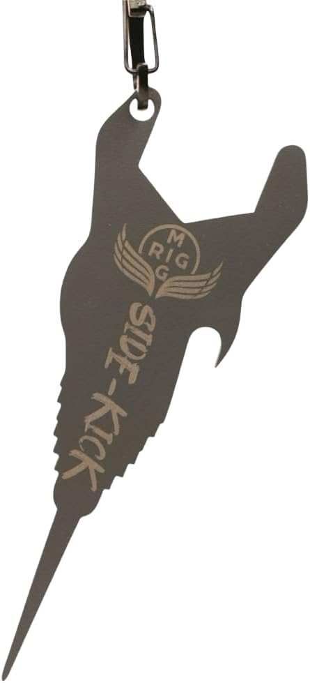 MIGRIG Side-Kick Lanyard Multi-tool, Powder-Coated Stainless Steel, Hammered Black/Dirt/Slate/Olive, 9-in-1 Waterfowl Tool with Universal Choke Wrench (Slate)
