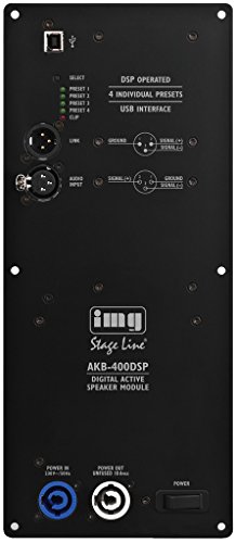 IMG STAGELINE AKB-400DSP, Einbau-Verstärkermodul mit DSP-Technologie, Plate Amplifier mit einer Nennleistung von 400 W, für den Einbau in 2-Wege Lautsprecher und Subwoofer geeignet, in Schwarz