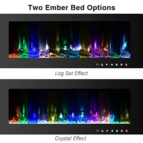40 Inch Electric Fireplace Inserts, Quiet Wall Mounted Fireplace, Led Fireplace For Living Room, Recessed Electric Fireplace, Linear Fireplace, 750/1500W #TOP4