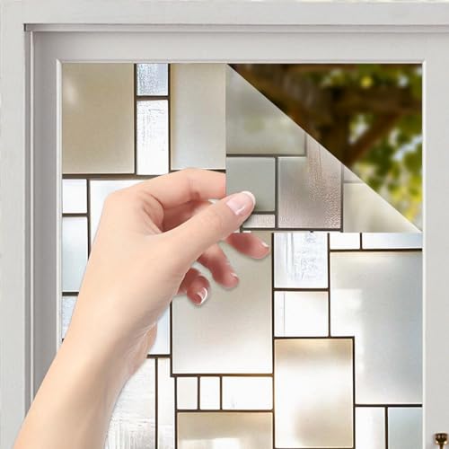 Image of Nuxovilar Sparkle Stained Glass Style Window Film 17.5x39.4 PVC