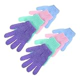 CHICAMPERA 4 ペア 5 指 お風呂 手袋 除去 手袋 スクラブ スポンジ シャワー シャワー スクラブ ボラブ7手 ランダムカラー