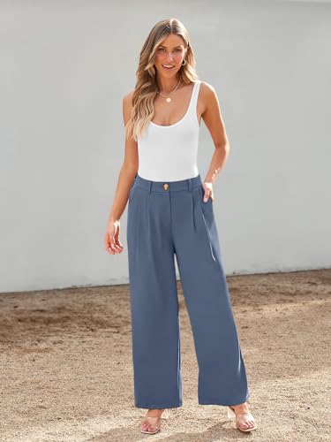 Image of LILLUSORY Womens Wide Leg Dress Work Flowy Pants Business Casual Outfits | 2026 Trousers, Dressy Slacks, High Waisted Palazzo, Professional Office Interview Clothes, Travel Wear