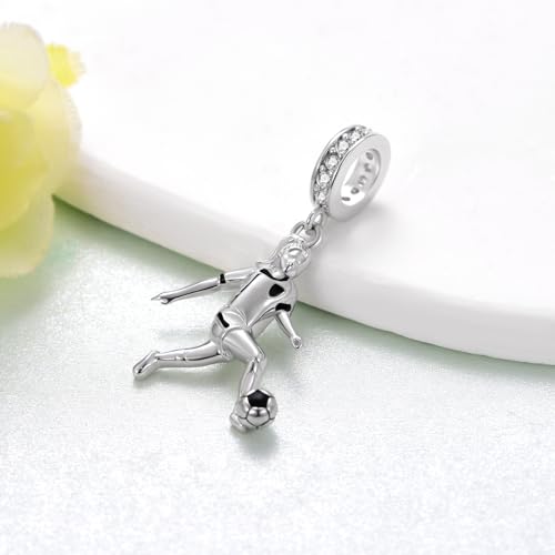 Image of Sport Charm for Women 925 Sterling Silver Sports Charms for Bracelets Sports Balls Jewelry Gifts for Women