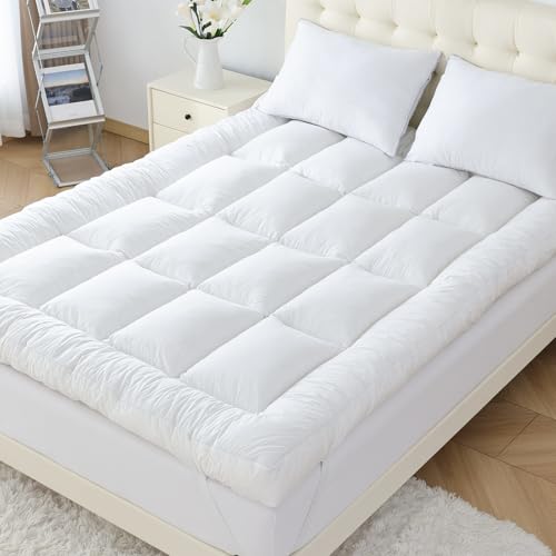 Image of WhatsBedding 4 Inch Foam Mattress Topper King for Back Pain