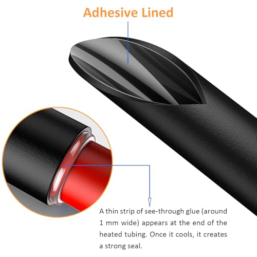 Twippo US-HEAT SHRINK TUBING KIT-355 Heat Shrink Tubing Kit 355Pcs - 3:1 Dual Wall Adhesive Lined - Electrical Waterproof Industrial Heat-Shrink Tubing Terminals- Marine Grade Wire Connector Shrink Wrap Tube thumb #2