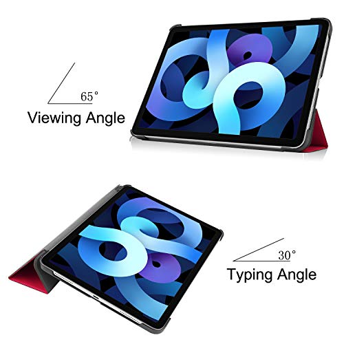 Lobwerk Cover for Apple iPad Air 4 2020 4th Generation 10.9 Inch Tablet Case Slim with Stand Function and Auto Sleep/Wake Function Red - Image 4