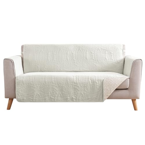 Pamhaven Stay in Place Ivory White Quilted...