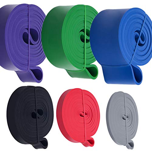 6Pcs Resistance Bands Set Workout Band build muscle Workout Bands Massive Chest Physical Therapy Assistance Bands Home Workout/Exercise PowerBand lifting Mobility Band Heavy Duty Resistance booty Band