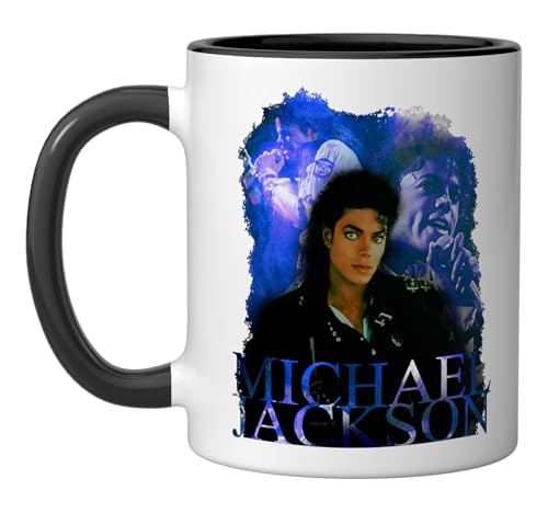 Taza de cerámica Michael Jackson 003 negro/blanco miniatura 1
