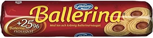 Goteborgs Ballerina Kex - Biscuits with Nougat Filling 190g - Pack of 6