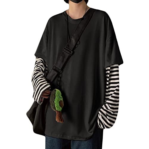 Amazon.com: LAVASEON Harajuku Oversized Striped T-Shirt Long
