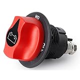Heavy Duty Battery Disconnect Switch, DC 32V Power Cut Off Isolator, Red and Black, 50A-300A Current Rating, for Car Motorcycle Truck Boat Rally (300A not Removable)