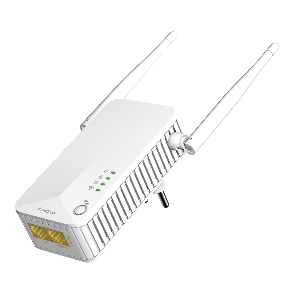 Strong Powerline WI-FI 600 Kit | Adaptateur CPL + Adaptateur WLAN Powerlan | Hotspot Wi-FI | Jusqu'à 600 Mbit/s | Portée de Plus de 300 m – Lot de 2