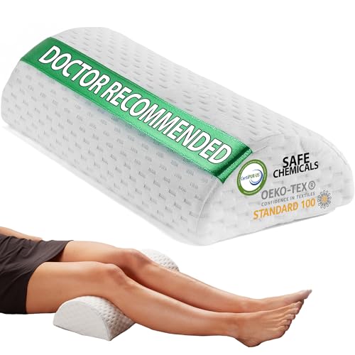 ComfiLife Knee Pillow for Back Sleeping – 100% Memory Foam Bolster Pillow for Legs – Under Knee Pillow for Sleeping on Back – Leg & Hip Pain Relief for Side Sleepers – Half Moon Pillow