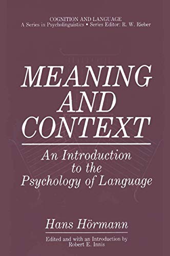 Meaning and Context - Hans Hörmann Kartoniert (TB)