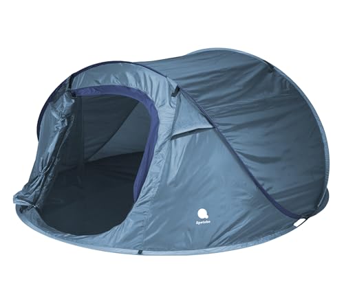 XXL Pop Up Wurfzelt blau 240 x 210 cm - 3 Personen - Sofortzelt für Trekking und Camping - Automatisches Sofortzelt Einhandzelt Trekking Camping Zelt inklusive Heringe + Spannseile wasserdicht