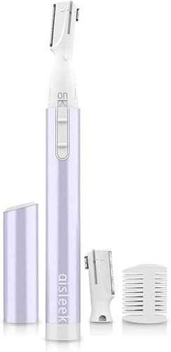 aisleek Recortadora de cejas cortadora de vello facial detallador de precisión con hoja enjuagable maquinilla de afeitar de doble cara alimentada