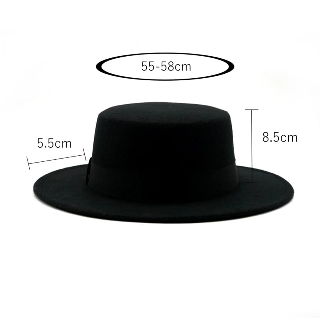 Cappello a bombetta da donna in imitazione di lana Fedoras Top Jazz Round Caps