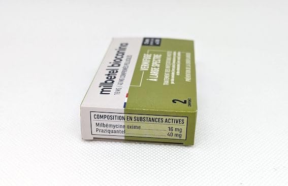 BIOCANINA Milbetel para gatos de más de 2 kg, 2 tabletas antiparasitarias
