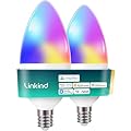 Linkind Matter Smart Bulbs, E12 Led Bulb Works with Alexa/Apple Home/Google Home, Smart Light Bulbs, WiFi Candelabra B11 Bulbs, RGBTW Color Changing Light Bulb, 2.4Ghz WiFi Bulb, 470 LM 2 Pack