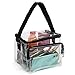 Belle Vous Sac Repas Transparent avec Sangle Bandoulière Réglable - Sac Fourre Tout Transparent en PVC avec Poche Frontale Zippée - Pour le Travail, Sports, Ecole, Voyages, Articles de Toilette