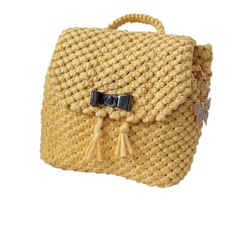 Sac en macramé jaune idéal pour vos sorties d'été en ville
