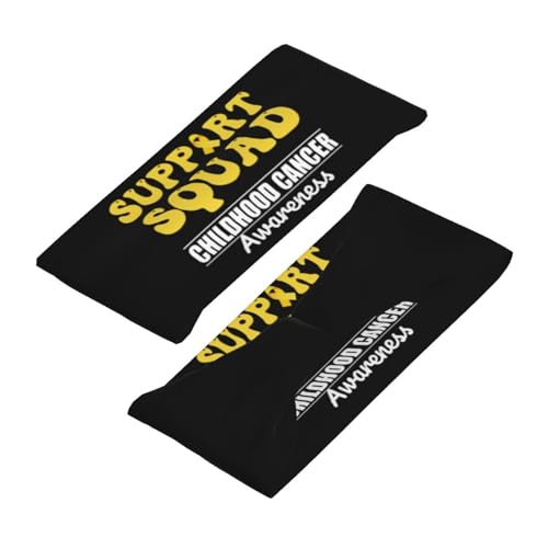 Support Squad Childhood Cancer Awareness Adjustable Sports Headband Moisture Wicking Sweatband for Running Workout4