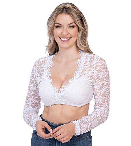 Schöneberger Trachten Couture Dirndlbluse aus Spitze weiß - Elegante...