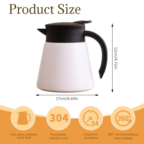 Café térmico sin derrames: jarra de vacío de 880 ml en acero inoxidable con manija ergonómica 7