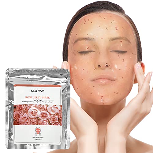 Jelly Mask, Peel-Off Jelly Mask Powder for Skin Care, Peel Off Hydro Jelly Facial Mask DIY SPA Skin Treatment - Rose, 1Pc