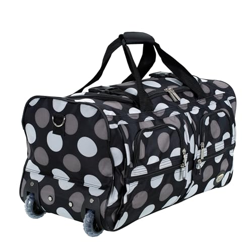 Image of Rockland Rolling Duffel Bag, Black, 22 inch