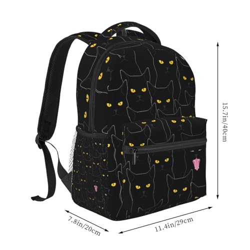 Black Cat Cool Backpack For School Laptop Bags Bookbag Big Casual Daypack For Student Girls Boys Kids Teens Travel Sports Work2