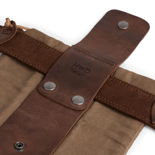 Image of Hide & Drink, Foraging Pouch (Collapsible) for Hiking, Treasures & Seashells Bag, Easy Looping Around Belts, Grocery Storage, Waxed Canvas, Handmade