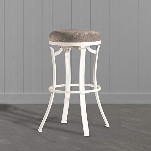 Hillsdale Kelford Backless Swivel Stool, Counter, White/Gray - Image 5