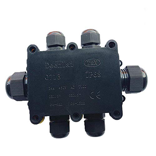 Caja de derivación conector de cable puede IP68 impermeable para exterior  negro eléctrico externo acoplador, conector de cable puede, cable Gland 12 mm-15 mm diámetro del cable