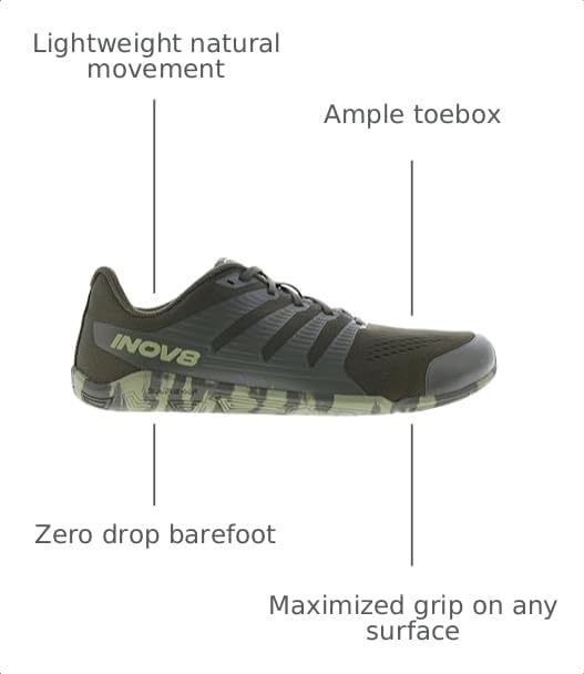Image of INOV8 Bare-XF Men's Minimalist Gym Shoes - Dark Green /Dark Grey - 9.5 Wide