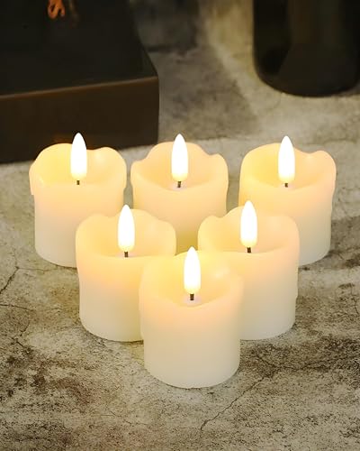 Image of Gmnee 2 inchx2 inch White Flameless Votive Candles with Remote Timer, 400+Hours Small Battery Operated LED Candles Flickering for Wedding, Party and Holiday Decoration(Battery Included)