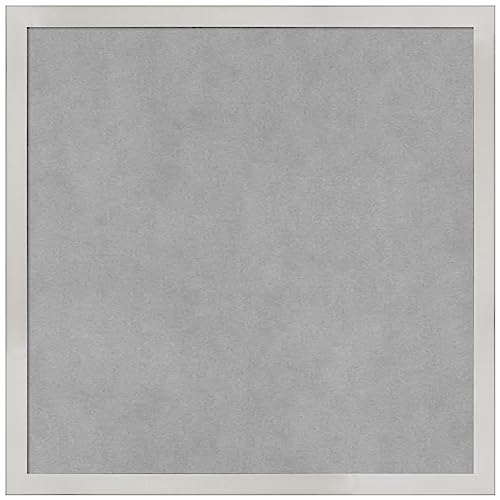 Amanti Art Silver Framed Magnetic Board, 17x17, Modern Office Decor